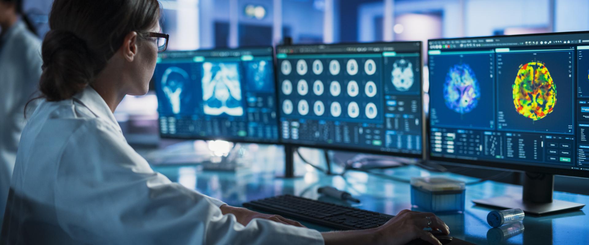 Doctor reviewing a brain scan